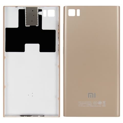 Задняя крышка Xiaomi Mi 3, золотистая, TD-SCDMA, Original (PRC) | корпус, панель аккумулятора, АКБ, батареи