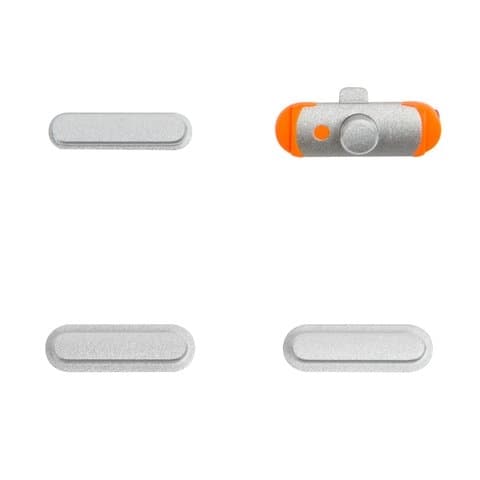 Пластик боковых кнопок корпуса Apple iPad Mini, білий, полный комплект, Original (PRC), (кнопка, накладка)