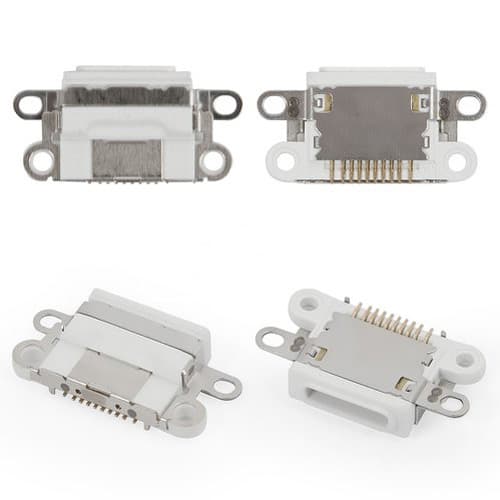 Коннектор зарядки Apple iPhone 6S, белый, Lightning Apple, (гнездо, разъем, слот)