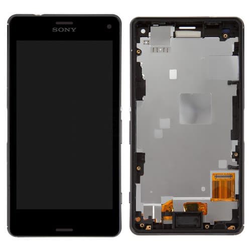 Дисплей Sony D5803 Xperia Z3 Compact Mini, D5833 Xperia Z3 Compact Mini, черный | с тачскрином | с передней панелью | High Copy | дисплейный модуль, экран, монитор