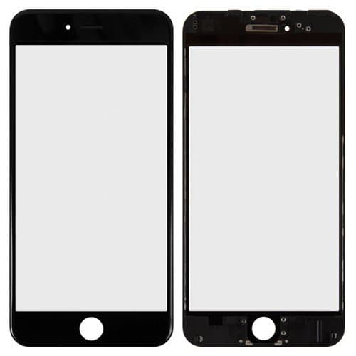 Стекло дисплея Apple iPhone 6 Plus, черное, с OCA-пленкой, с рамкой, с OCA-пленкой | стекло тачскрина