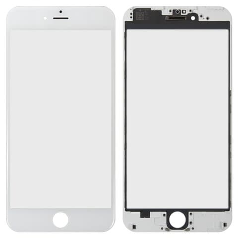 Стекло дисплея Apple iPhone 6 Plus, белое, с рамкой, с OCA-пленкой | стекло тачскрина