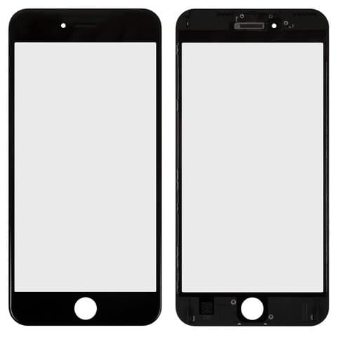 Стекло дисплея Apple iPhone 6S Plus, черное, с OCA-пленкой, с рамкой, с OCA-пленкой | стекло тачскрина