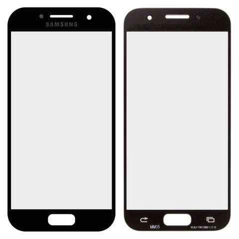 Стекло дисплея Samsung SM-A320 Galaxy A3 (2017), черное | стекло тачскрина