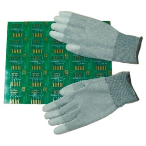 Антистатические перчатки Maxsharer Technology C0504-M с полиуретановым покрытием пальцев