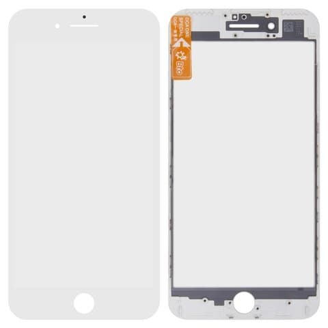 Стекло дисплея Apple iPhone 7 Plus, с OCA-пленкой, с рамкой | белое | стекло тачскрина