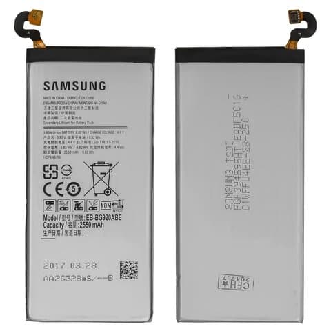 Акумулятор Samsung SM-G920 Galaxy S6, EB-BG920ABE, Original (PRC) | 3-12 міс. гарантії | АКБ, батарея, аккумулятор