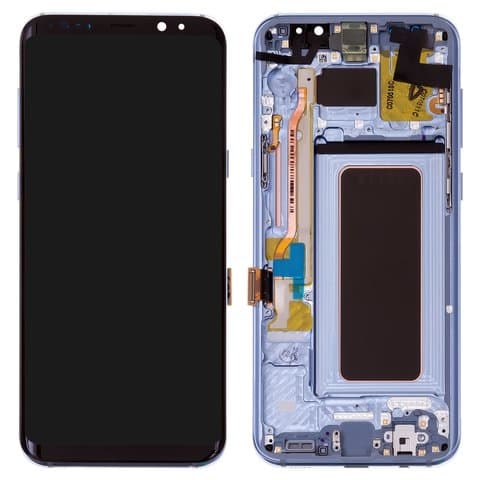 Дисплей Samsung SM-G955 Galaxy S8 Plus, голубой | с тачскрином | с передней панелью | оригинал, SUPER AMOLED, Coral Blue | дисплейный модуль, экран, монитор