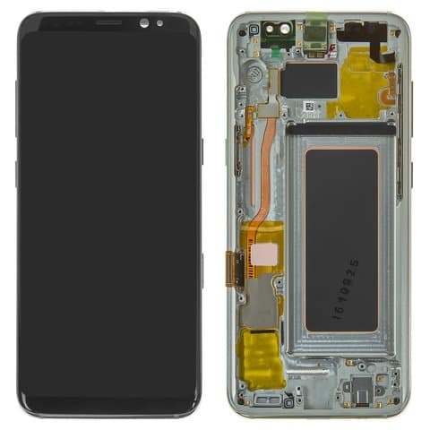 Дисплей Samsung SM-G950 Galaxy S8, серый, Orchid Gray | с тачскрином | с передней панелью | оригинал, AMOLED | дисплейный модуль, экран, монитор