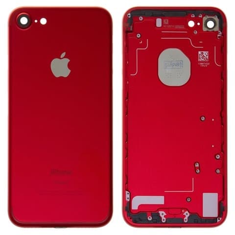 Корпус Apple iPhone 7, красный, с держателем SIM-карты, с боковыми кнопками, Original (PRC), (панель, панели)