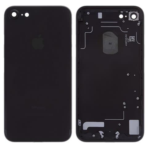 Корпус Apple iPhone 7, черный, Black Matte, матовый, с держателем SIM-карты, с боковыми кнопками, Original (PRC), (панель, панели)