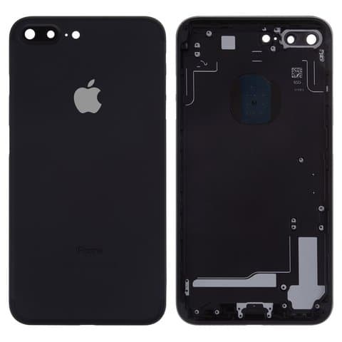 Корпус Apple iPhone 7 Plus, черный, Black Matte, матовый, серебристый, с держателем SIM-карты, с боковыми кнопками, Original (PRC), (панель, панели)
