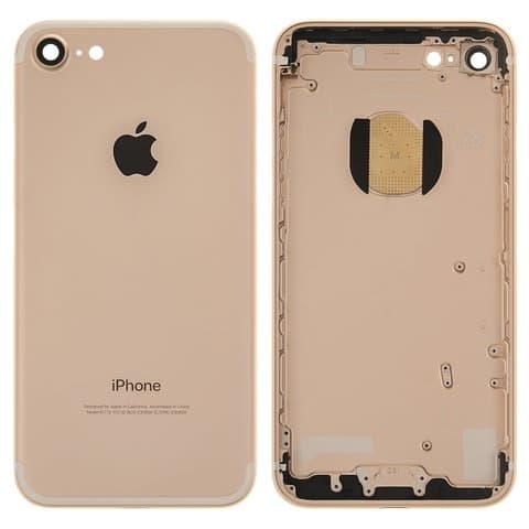 Корпус Apple iPhone 7, золотистый, с держателем SIM-карты, с боковыми кнопками, Original (PRC), (панель, панели)