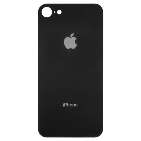 Задняя крышка Apple iPhone 8, черная, Space Gray, нужно снимать стекло камеры, small hole, Original (PRC) | корпус, панель аккумулятора, АКБ, батареи