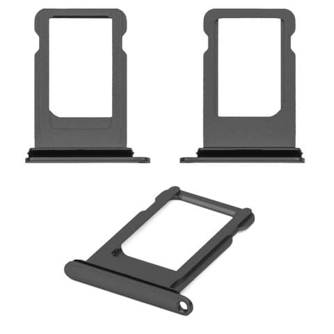 Тримач (лоток) SIM-карты Apple iPhone 8, iPhone SE 2020, чорний, сірий, Space Gray, Original (PRC) | держатель СИМ-карты