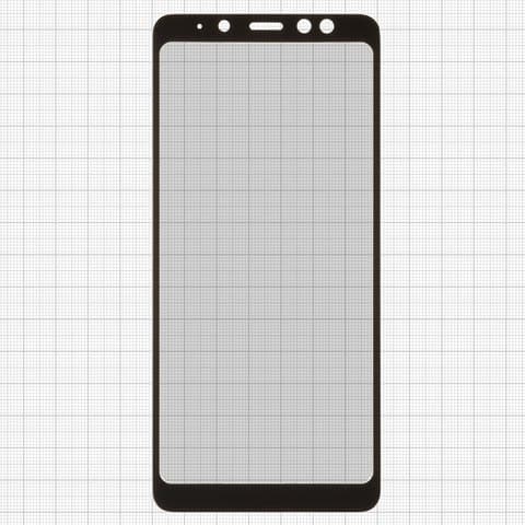 Закаленное защитное стекло Samsung SM-A730 Galaxy A8 Plus (2018), черное, черное, 5D, Full Glue (клей по всей площади стекла), совместимо с чехлом