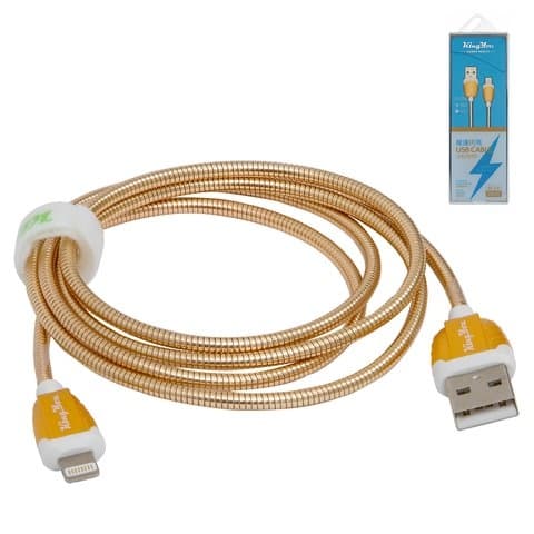USB-кабель KingYou KL-30, Lightning, 110 см, 2.1 А, золотистий