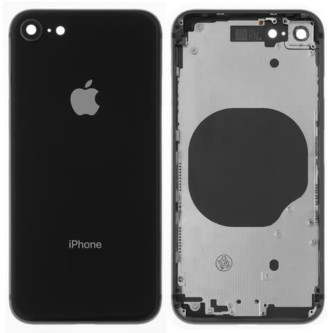 Корпус Apple iPhone 8, черный, с держателем SIM-карты, с боковыми кнопками, Original (PRC), (панель, панели)