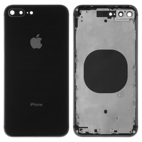 Корпус Apple iPhone 8 Plus, черный, с держателем SIM-карты, с боковыми кнопками, Original (PRC), (панель, панели)
