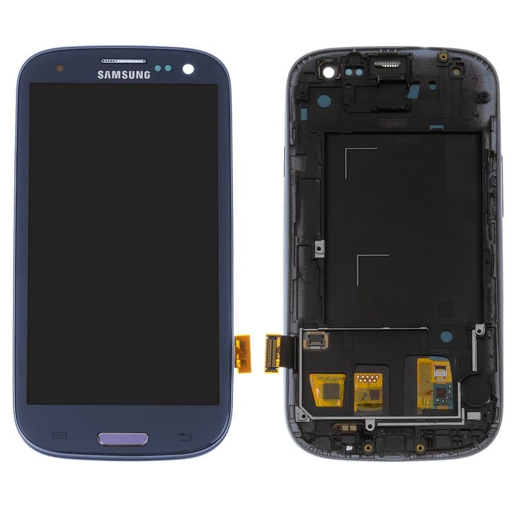 Дисплей Samsung GT-i9300 Galaxy S3, GT-i9300i Galaxy S3 Duos, GT-i9301 Galaxy S3 Neo, GT-i9305 Galaxy S3, SGH-i747 Galaxy S3, SGH-R530, синий | с тачскрином | с передней панелью | Copy, TFT, с регулировкой яркости | дисплейный модуль, экран, монитор