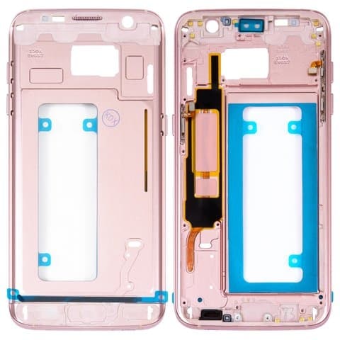 Средняя часть корпуса Samsung SM-G935 Galaxy S7 EDGE, розовая, Original (PRC), (сердцевина, основа, станина, середина)