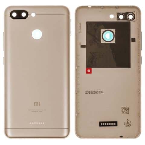 Задняя крышка Xiaomi Redmi 6, золотистая, на 1 SIM-карту, Original (PRC) | корпус, панель аккумулятора, АКБ, батареи
