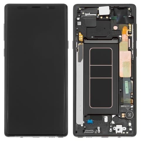 Дисплей Samsung SM-N960 Galaxy Note 9, черный, Midnight Black | с тачскрином | с передней панелью | Original (PRC), AMOLED | дисплейный модуль, экран, монитор