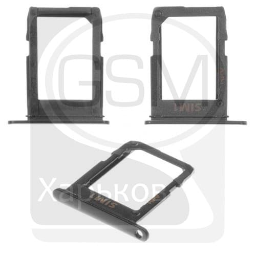 Держатель (лоток) SIM-карты Samsung SM-A600 Galaxy A6 (2018), черный, SIM1, dual SIM, Original (PRC)