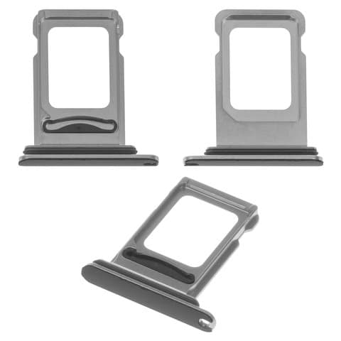 Держатель (лоток) SIM-карты Apple iPhone XS Max, серебристый, Double Sim, Original (PRC)