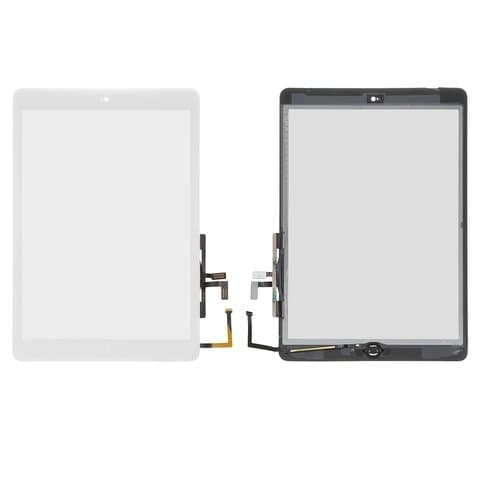 Тачскрин Apple iPad Air (iPad 5), A1474, A1475, A1476, A1484, белый, со шлейфом, с кнопкой HOME | Original (PRC) | сенсорное стекло, экран