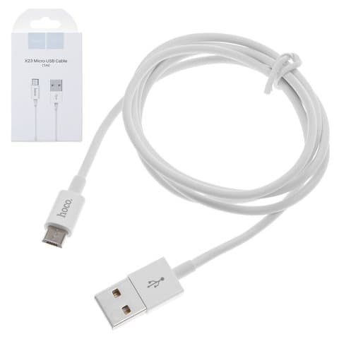 USB-кабель Hoco X23, Micro-USB, 2.0 А, 100 см, білий