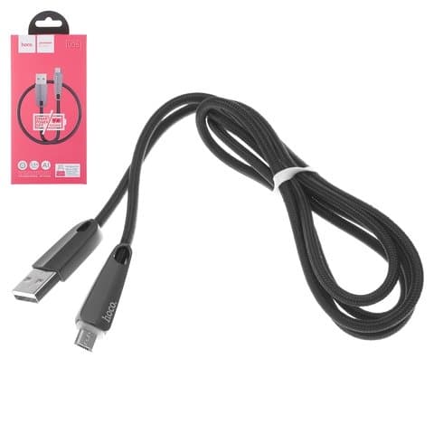 USB-кабель Hoco U35, Micro-USB, 120 см, в нейлоновой оплетке, 2.4 А, черный
