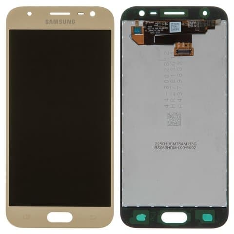 Дисплей Samsung SM-J330 Galaxy J3 (2017), золотистый | с тачскрином | Original (реновация) | дисплейный модуль, экран, монитор