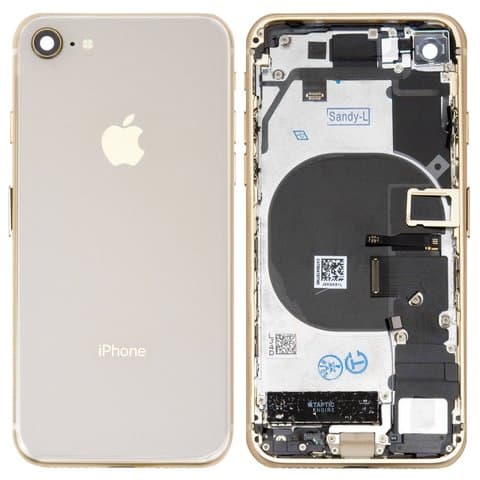 Корпус Apple iPhone 8, золотистый, со шлейфом, полный комплект, Original (PRC), (панель, панели)