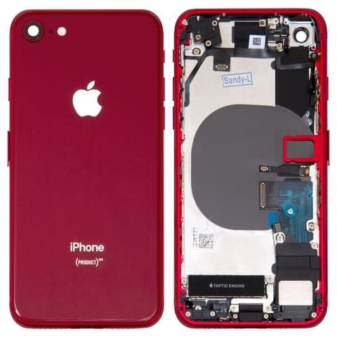 Корпус Apple iPhone 8, красный, со шлейфом, полный комплект, Original (PRC), (панель, панели)