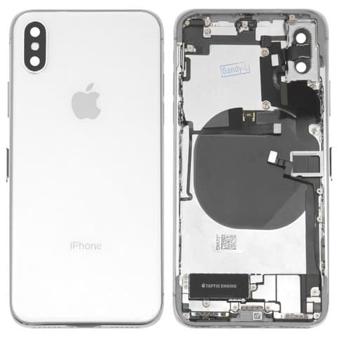 Корпус Apple iPhone X, белый, со шлейфом, полный комплект, Original (PRC), (панель, панели)