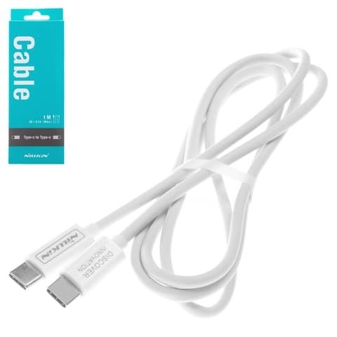USB-кабель Nillkin, Type-C на Type-C, 100 см, 2.1 А, білий