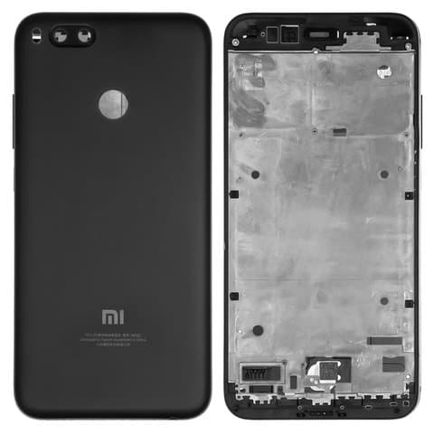 Корпус Xiaomi Mi 5X, Mi A1, MDG2, MDI2, MDE2, чорний, Original (PRC), (панель, панели)