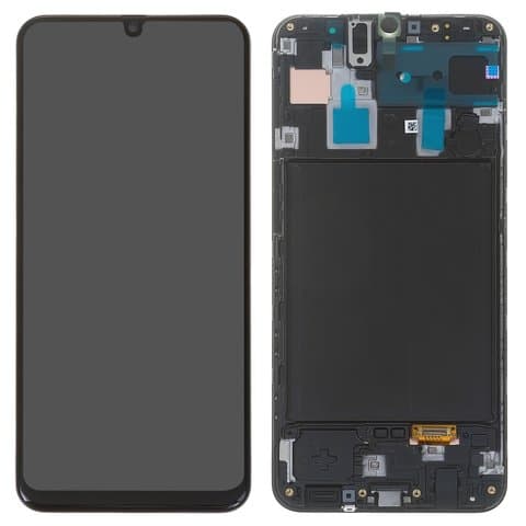 Дисплей Samsung SM-A305 Galaxy A30, черный | с тачскрином | с передней панелью | Original (Сервис-Центр), Super AMOLED, GH82-19202A, GH82-19725A | дисплейный модуль, экран