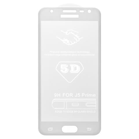 Закаленное защитное стекло Samsung SM-G570 Galaxy J5 Prime, белое, совместимо с чехлом