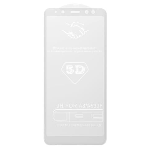 Закаленное защитное стекло Samsung SM-A530 Galaxy A8 (2018), белое, совместимо с чехлом