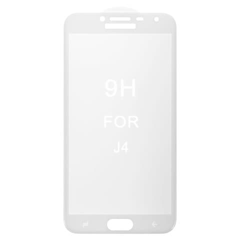 Закаленное защитное стекло Samsung SM-J400 Galaxy J4 (2018), белое, совместимо с чехлом