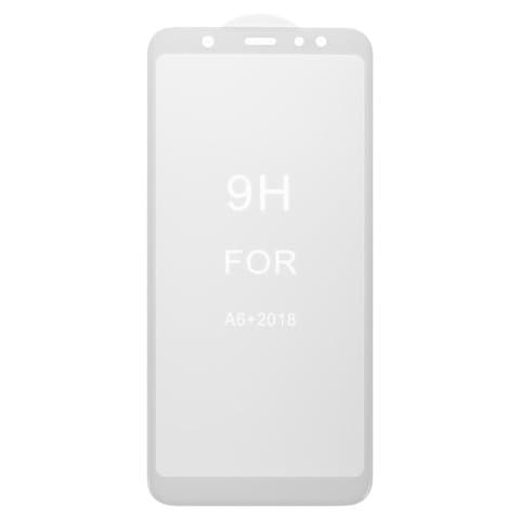 Закаленное защитное стекло Samsung SM-A605 Galaxy A6 Plus (2018), SM-J810 Galaxy J8 (2018), белое, совместимо с чехлом