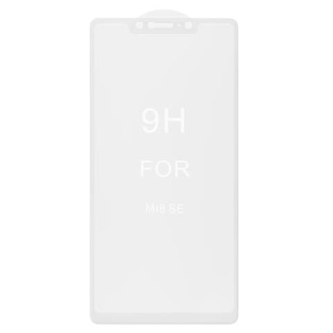Закаленное защитное стекло Xiaomi Mi 8 SE, M1805E2A, белое, 5D, Full Glue (клей по всей площади стекла), совместимо с чехлом
