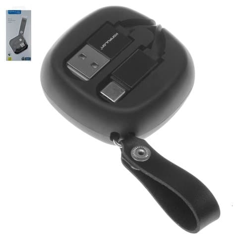 USB-кабель Konfulon S81, Type-C, 100 см, плоский, выдвижной, 2.0 А, черный