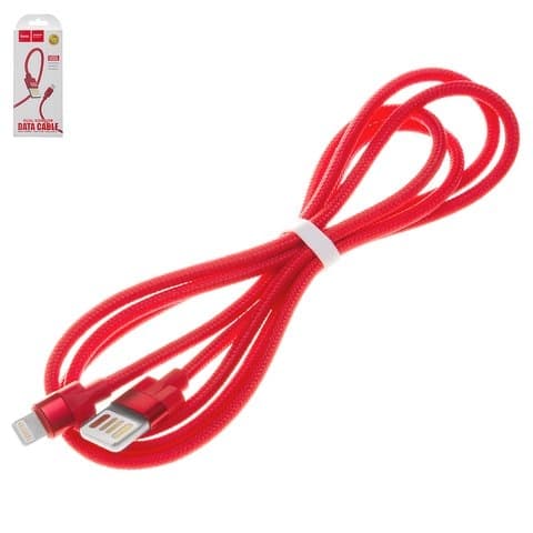 USB-кабель Hoco U55, Lightning, 120 см, в нейлоновой оплетке, 2.4 А, красный
