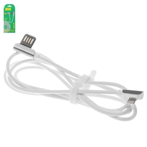 USB-кабель Hoco U42, Lightning, 120 см, Г-образный, 2.4 А, білий