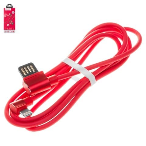 USB-кабель Hoco U37, Lightning, 120 см, Г-образный, 2.4 А, красный
