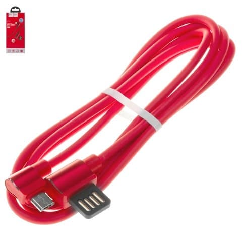 USB-кабель Hoco U37, Micro-USB, 120 см, Г-образный, 2.4 А, красный