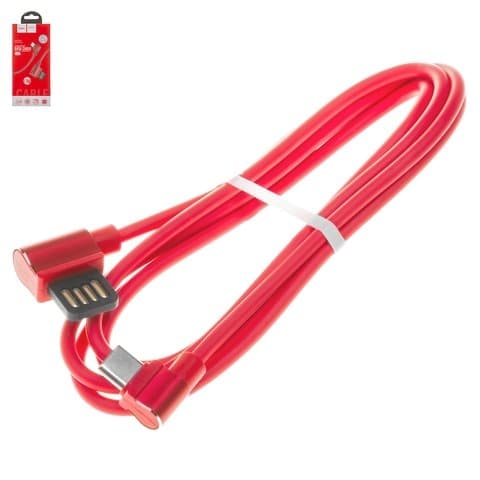 USB-кабель Hoco U37, Type-C, 120 см, Г-образный, 2.4 А, красный